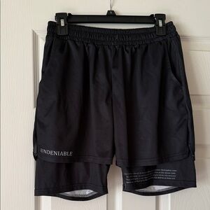 Men's Black Two-in-One Training Shorts